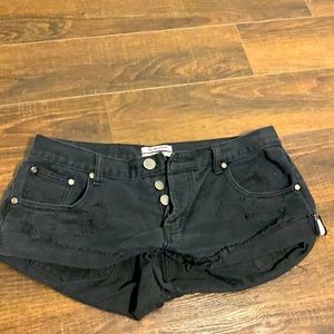 One teaspoon black denim shorts